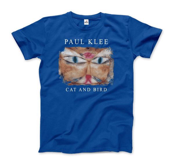 Paul Klee - Cat and Bird 1928 Artwork T-Shirt - Men / Royal Blue / S - T-Shirt