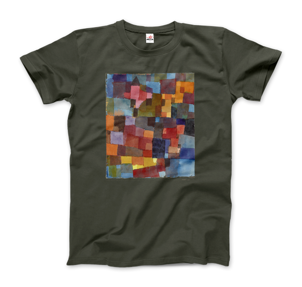 Paul Klee - Raumarchitecturen (Auf Kalt-Warm) Artwork T-Shirt - Men (Unisex) / Military Green / S - T-Shirt