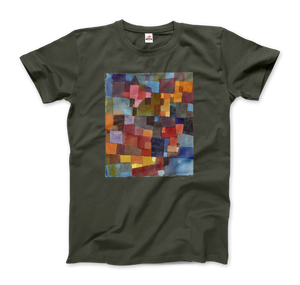 Paul Klee - Raumarchitecturen (Auf Kalt-Warm) Artwork T-Shirt - Men (Unisex) / Military Green / S - T-Shirt
