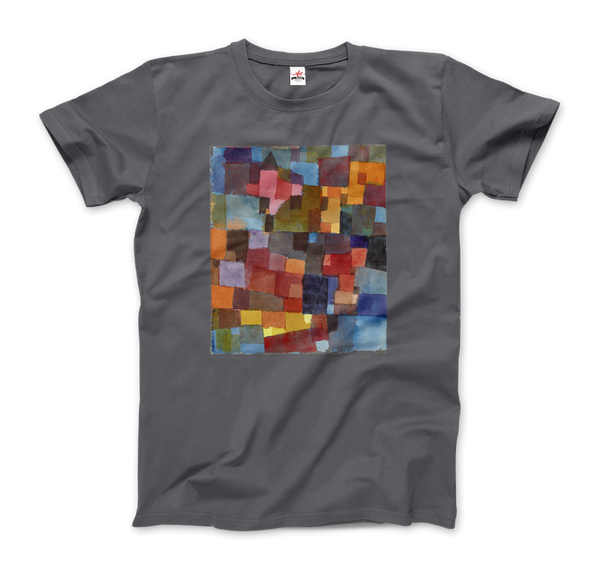 Paul Klee - Raumarchitecturen (Auf Kalt-Warm) Artwork T-Shirt - Men (Unisex) / Charcoal / S - T-Shirt