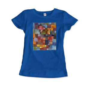 Paul Klee - Raumarchitecturen (Auf Kalt-Warm) Artwork T-Shirt - Women (Fitted) / Royal Blue / S - T-Shirt