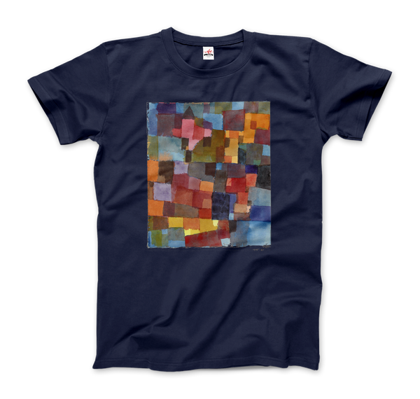 Paul Klee - Raumarchitecturen (Auf Kalt-Warm) Artwork T-Shirt - Men (Unisex) / Navy / S - T-Shirt