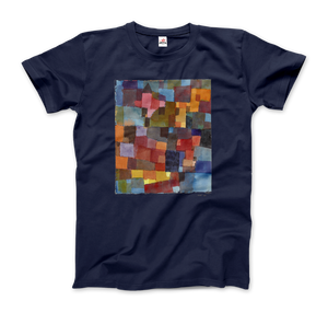 Paul Klee - Raumarchitecturen (Auf Kalt-Warm) Artwork T-Shirt - Men (Unisex) / Navy / S - T-Shirt
