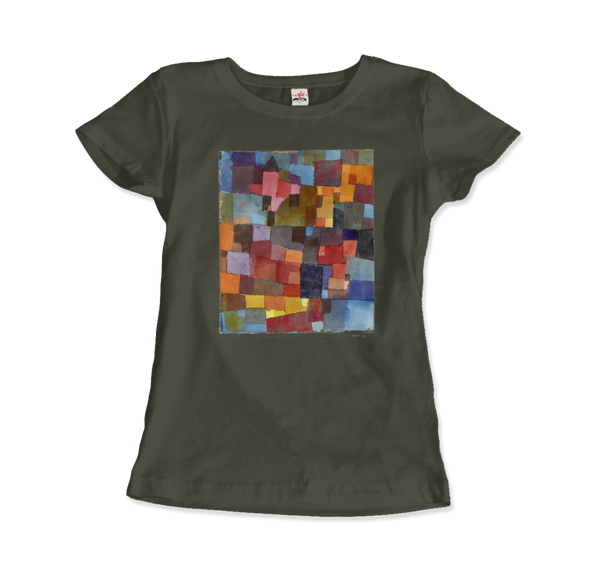 Paul Klee - Raumarchitecturen (Auf Kalt-Warm) Artwork T-Shirt - Women (Fitted) / Military Green / S - T-Shirt