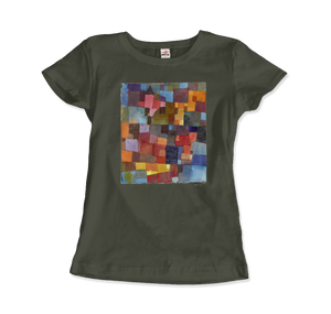 Paul Klee - Raumarchitecturen (Auf Kalt-Warm) Artwork T-Shirt - Women (Fitted) / Military Green / S - T-Shirt