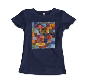 Paul Klee - Raumarchitecturen (Auf Kalt-Warm) Artwork T-Shirt - Women (Fitted) / Navy / S - T-Shirt