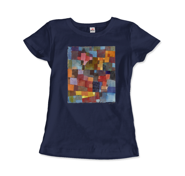 Paul Klee - Raumarchitecturen (Auf Kalt-Warm) Artwork T-Shirt - Women (Fitted) / Navy / S - T-Shirt
