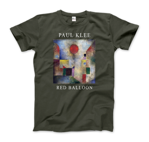 Paul Klee - Red Balloon 1922 Artwork T-Shirt - Men (Unisex) / Military Green / S - T-Shirt