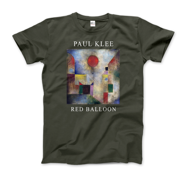 Paul Klee - Red Balloon 1922 Artwork T-Shirt - Men (Unisex) / Military Green / S - T-Shirt