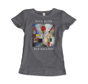 Paul Klee - Red Balloon 1922 Artwork T-Shirt - Women (Fitted) / Charcoal / S - T-Shirt