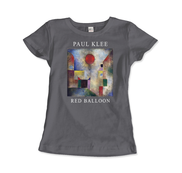 Paul Klee - Red Balloon 1922 Artwork T-Shirt - Women (Fitted) / Charcoal / S - T-Shirt