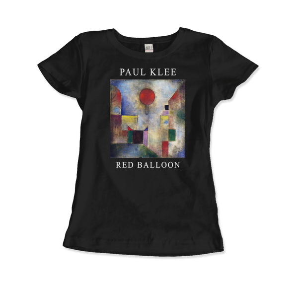 Paul Klee - Red Balloon 1922 Artwork T-Shirt - Women (Fitted) / Black / S - T-Shirt