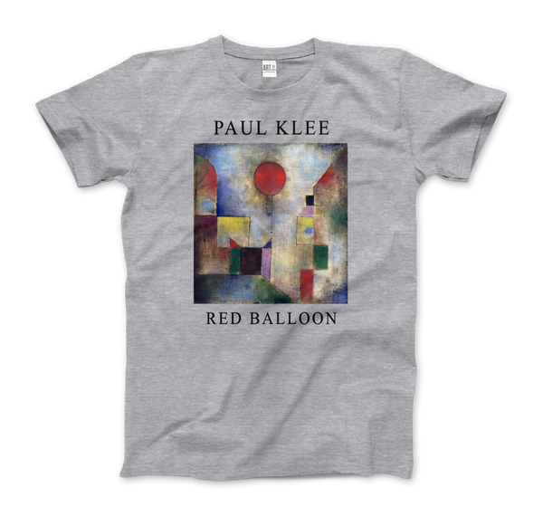 Paul Klee - Red Balloon 1922 Artwork T-Shirt - Men (Unisex) / Heather Grey / S - T-Shirt