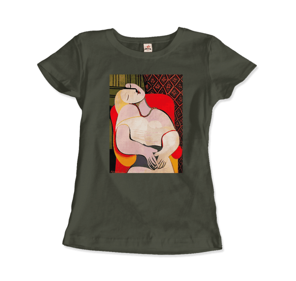Picasso - A Dream 1932 Artwork T-Shirt - Women / Military Green / S - T-Shirt