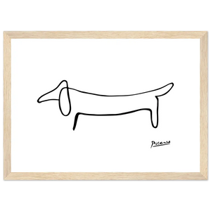 Picasso Dachshund Dog Line Art Poster - Matte / 8 x 12″ (21 x 29.7cm) / Wood - Poster