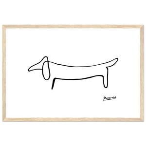 Picasso Dachshund Dog Line Art Poster - Matte / 12 x 18″ (30 x 45cm) / Wood - Poster