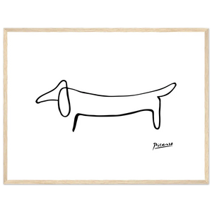 Picasso Dachshund Dog Line Art Poster - Matte / 18 x 24″ (45 x 60cm) / Wood - Poster