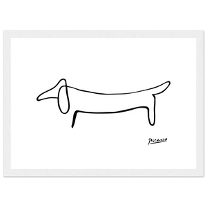Picasso Dachshund Dog Line Art Poster - Matte / 8 x 12″ (21 x 29.7cm) / White - Poster