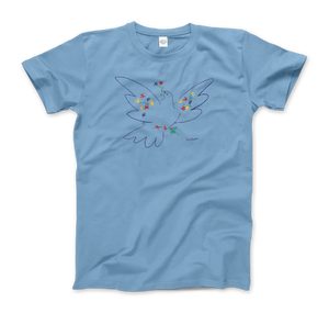 Picasso - Dove Of Peace Artwork T-Shirt - Men (Unisex) / Light Blue / S - T-Shirt