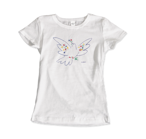 Picasso - Dove Of Peace Artwork T-Shirt - Women (Fitted) / White / S - T-Shirt
