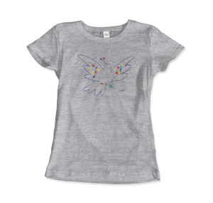 Picasso - Dove Of Peace Artwork T-Shirt - Women (Fitted) / Heather Grey / S - T-Shirt