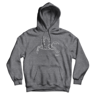 Picasso Horse Line Art Unisex Hoodie - Dark Heather / S - Hoodie
