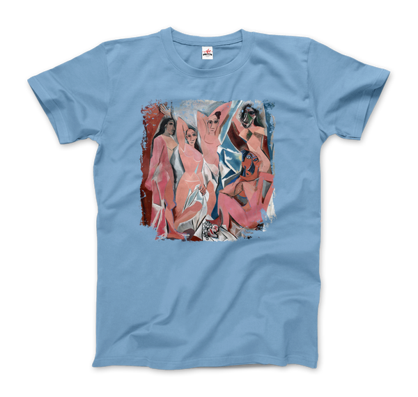 Picasso - Les Demoiselles d’Avignon 1907 Artwork T-Shirt Men / Light Blue S
