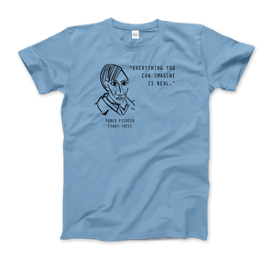 Picasso Self-Portrait T-Shirt – ’Everything You Can Imagine Is Real’ - Men (Unisex) / Light Blue / S - T-Shirt