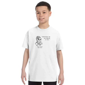 Picasso Self-Portrait T-Shirt – ’Everything You Can Imagine Is Real’ - Youth / White / S - T-Shirt