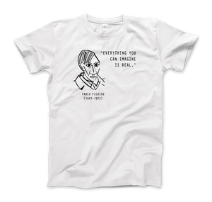 Picasso Self-Portrait T-Shirt – ’Everything You Can Imagine Is Real’ - Men (Unisex) / White / S - T-Shirt