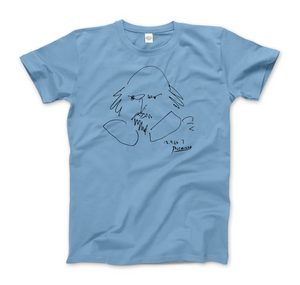 Picasso - William Shakespeare Portrait 1964 Art T-Shirt - Men (Unisex) / Light Blue / S - T-Shirt