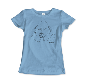 Picasso - William Shakespeare Portrait 1964 Art T-Shirt - Women (Fitted) / Light Blue / S - T-Shirt