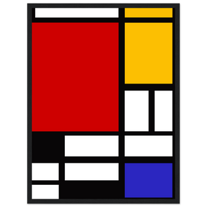 Piet Mondrian - Composition with Red Yellow and Blue 1942 Artwork Poster Matte / 18 x 24″ (45 60cm) Black