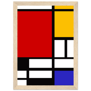 Piet Mondrian - Composition with Red Yellow and Blue 1942 Artwork Poster Matte / 8 x 12″ (21 29.7cm) Wood