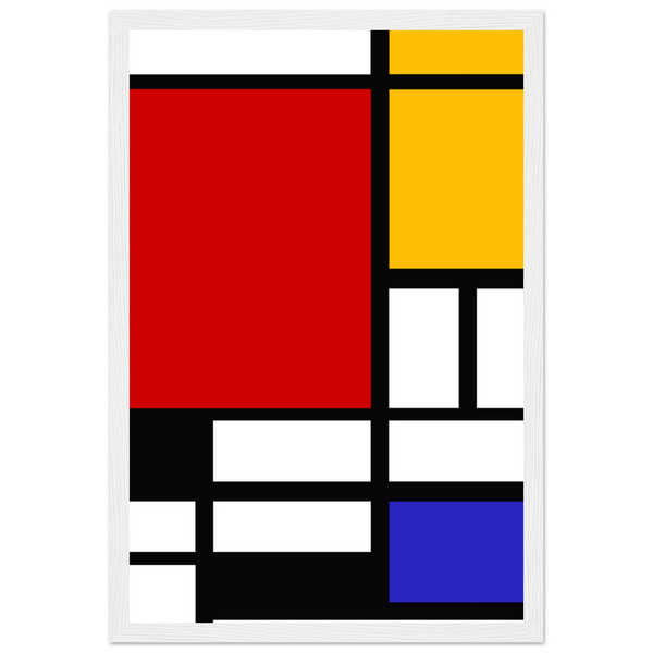 Piet Mondrian - Composition with Red Yellow and Blue 1942 Artwork Poster Matte / 12 x 18″ (30 45cm) White