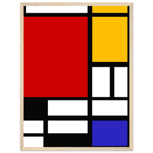 Piet Mondrian - Composition with Red Yellow and Blue 1942 Artwork Poster Matte / 18 x 24″ (45 60cm) Wood