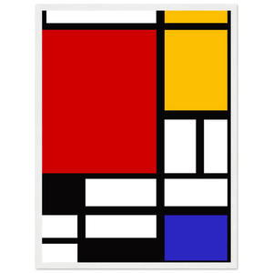 Piet Mondrian - Composition with Red Yellow and Blue 1942 Artwork Poster Matte / 18 x 24″ (45 60cm) White