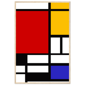 Piet Mondrian - Composition with Red Yellow and Blue 1942 Artwork Poster Matte / 24 x 36″ (60 90cm) Wood