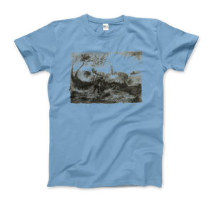 Pollock - Haymaking 1947 Artwork T-Shirt - Men (Unisex) / Light Blue / S - T-Shirt