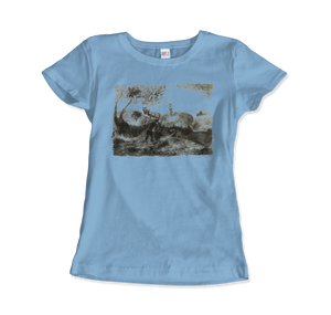 Pollock - Haymaking 1947 Artwork T-Shirt - Women (Fitted) / Light Blue / S - T-Shirt