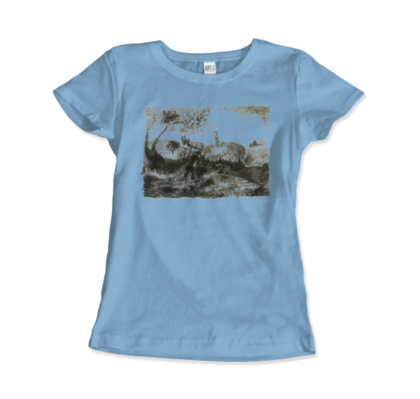 Pollock - Haymaking 1947 Artwork T-Shirt - Women (Fitted) / Light Blue / S - T-Shirt