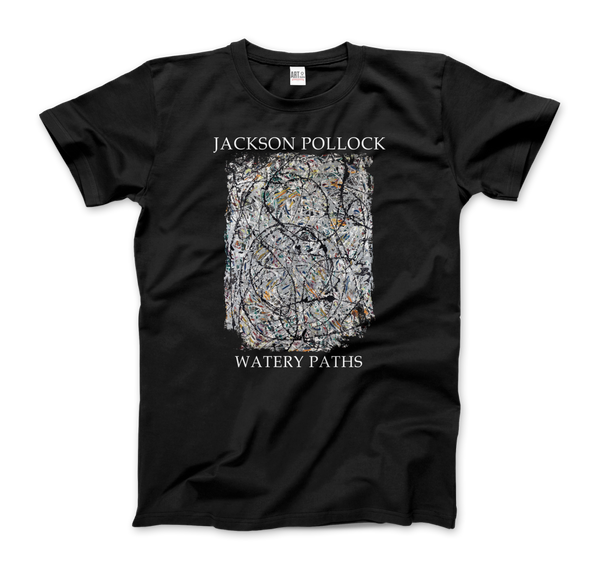 Pollock - Watery Paths 1947 Artwork T-Shirt - Men (Unisex) / Black / S - T-Shirt