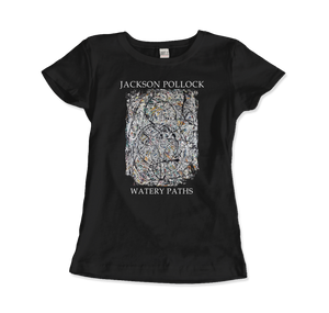 Pollock - Watery Paths 1947 Artwork T-Shirt - Women (Fitted) / Black / S - T-Shirt