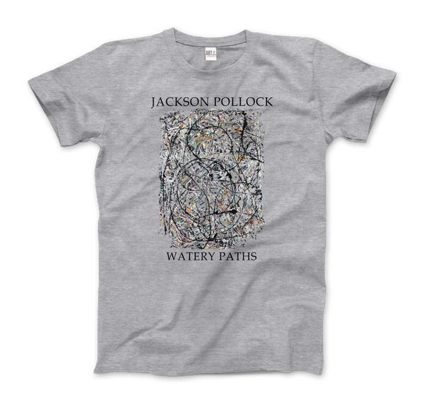 Pollock - Watery Paths 1947 Artwork T-Shirt - Men (Unisex) / Heather Grey / S - T-Shirt