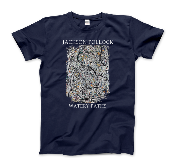 Pollock - Watery Paths 1947 Artwork T-Shirt - Men (Unisex) / Navy / S - T-Shirt