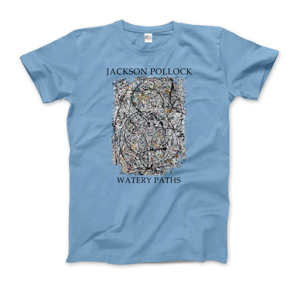 Pollock - Watery Paths 1947 Artwork T-Shirt - Men (Unisex) / Light Blue / S - T-Shirt