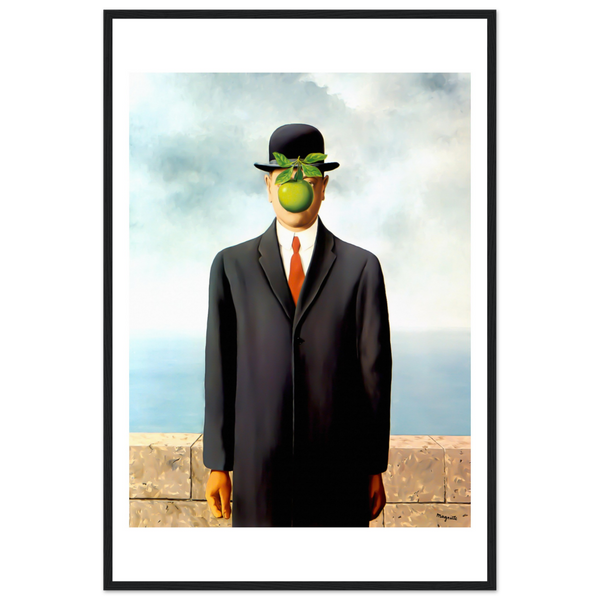 Rene Magritte The Son of Man 1964 Artwork Poster - Matte / 24 x 36″ (60 90cm) Black
