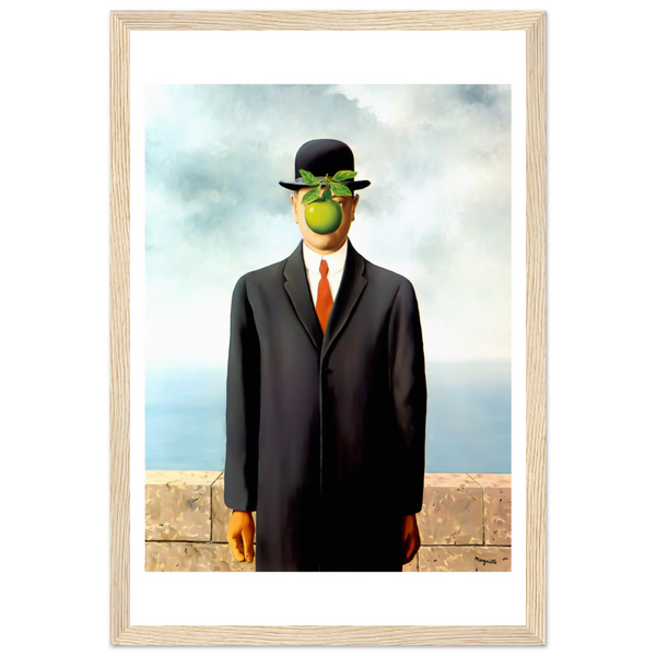 Rene Magritte The Son of Man 1964 Artwork Poster - Matte / 12 x 18″ (30 45cm) Wood