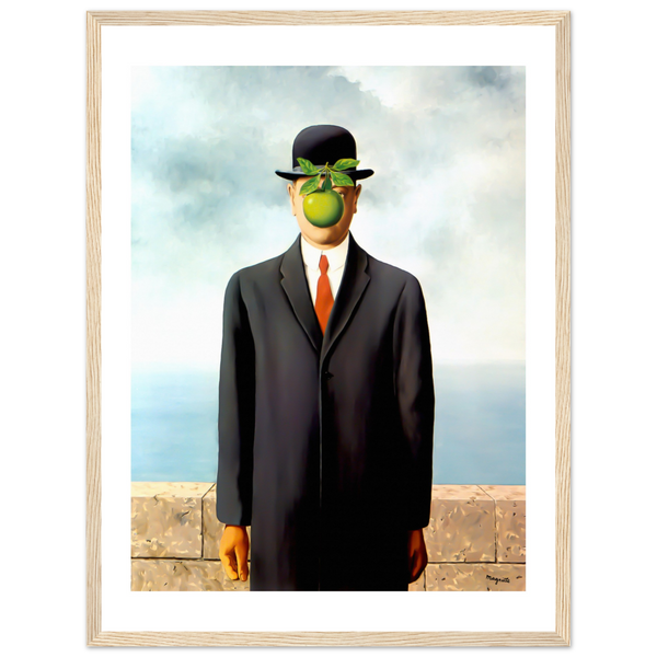 Rene Magritte The Son of Man 1964 Artwork Poster - Matte / 18 x 24″ (45 60cm) Wood