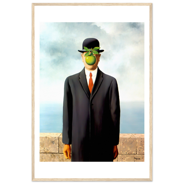 Rene Magritte The Son of Man 1964 Artwork Poster - Matte / 24 x 36″ (60 90cm) Wood